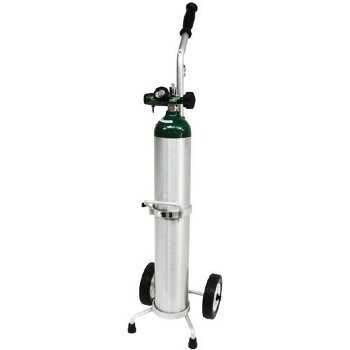 MRI Non-Magnetic Complete Oxygen Cart w/E Cylinder, Regulator and Cylinder Wrench