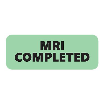 "MRI COMPLETED" Identification Labels