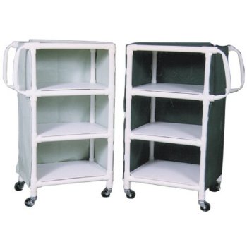 MRI Non-Magnetic 3 Shelf PVC Linen and Multi-Use Cart, 25" x 20" Shelf Size