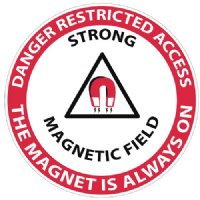 MRI Non-Magnetic Round Floor Sticker "Danger Restricted Access"