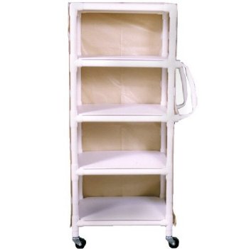 MRI Non-Magnetic 4 Shelf PVC Linen and Multi-Use Cart, 50" x 20" Shelf Size