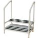 MRI Non-Magnetic PVC Double Step Stool with Rubber Tips, Handrail on Both Sides