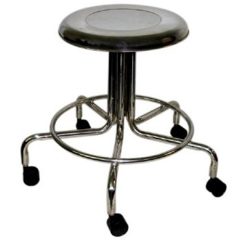 MRI Non-Magnetic Adjustable Height Doctor Stool, 21" to 27" with 2" Casters