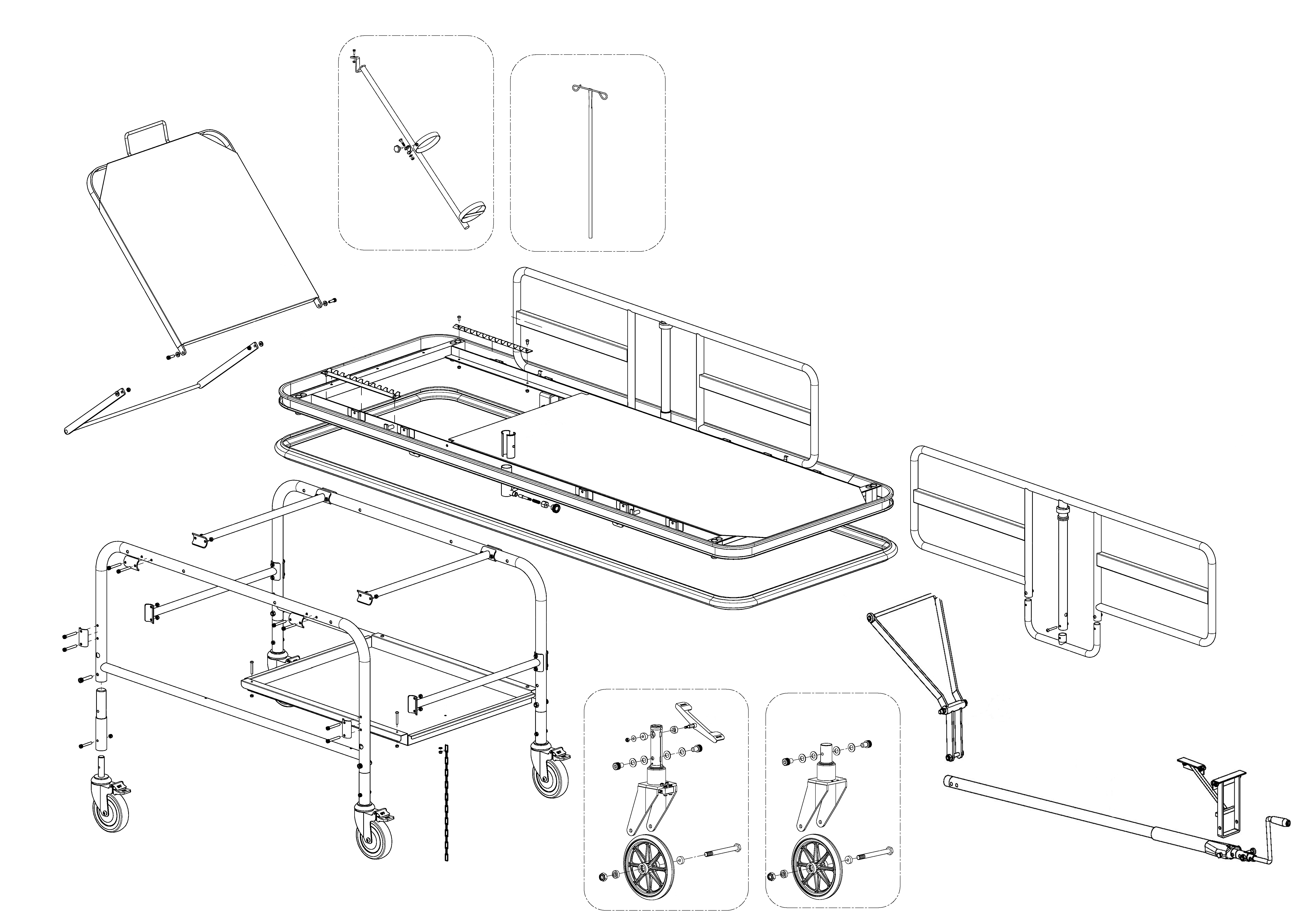 MRI Stretcher Parts