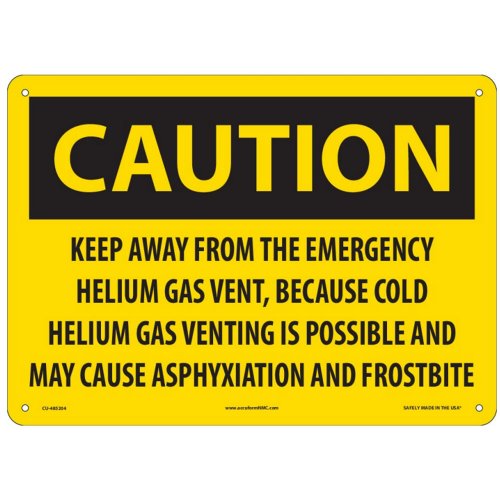 MRI Caution Sign Keep Away From Emergency Gas Vent