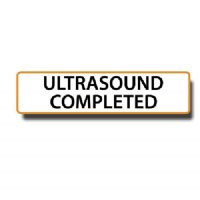 "ULTRASOUND COMPLETED" Permanent Adhesive Label