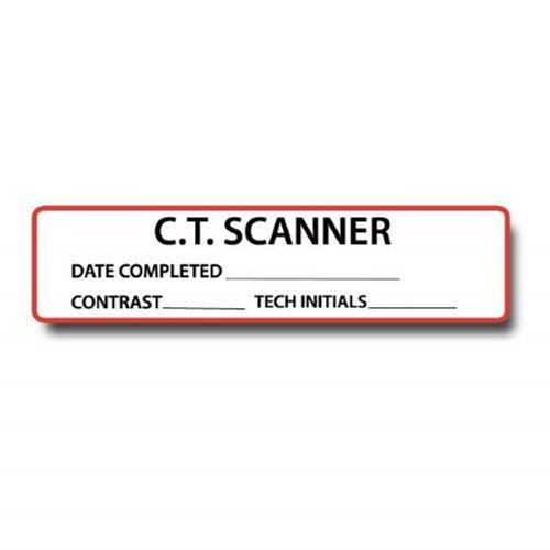 C.T. SCANNER Permanent Adhesive Label