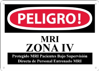 MRI Zona IV Protegido MRI Pacientes Bajo Supervision Directa De Personal Entrenado MRI