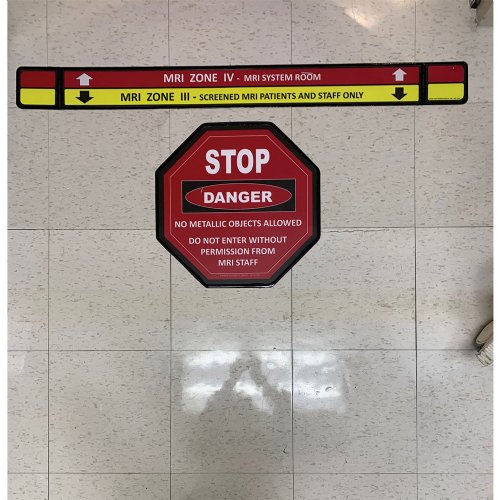 MRI Stop Sign Floor Plaque 16" x 16" 