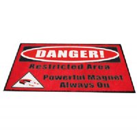 MRI Non-Magnetic Floor Sticker "DANGER! Restricted Area Powerful Magnet Always On" Warning Sign