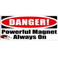 MRI Non-Magnetic Warning Stickers "DANGER! Powerful Magnet Always On"