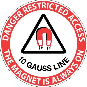 MRI Non-Magnetic "Danger Restricted Access" 8" Round Sticker