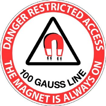 MRI Non-Magnetic "Danger Restricted Access" 8" Round Sticker