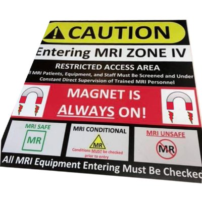 "Entering MRI ZONE IV" Floor Sticker