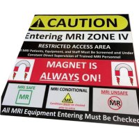 "Entering MRI ZONE IV" Floor Sticker