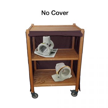 MRI Non-Magnetic Oak Coil Cart, 2'D x 4'H x 2'L, 3 Shelves