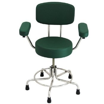 Non-Magnetic MRI Adjustable Stool, 15" to 21" with Rubber Tips, Back and Arms