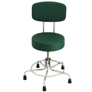 Non-Magnetic MRI Adjustable Stool, 21" to 27" with Rubber Tips and Back