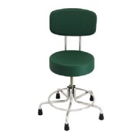 Non-Magnetic MRI Adjustable Stool, 21" to 27" with Rubber Tips and Back