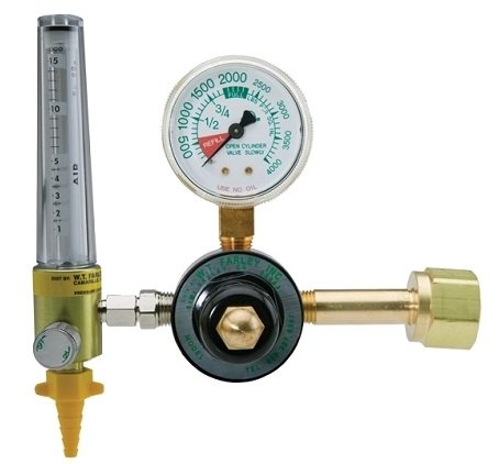 MRI Compatible Air Regulator, Large Cylinders CGA 346 with 0-15 LPM Thorpe Tube Flowmeter