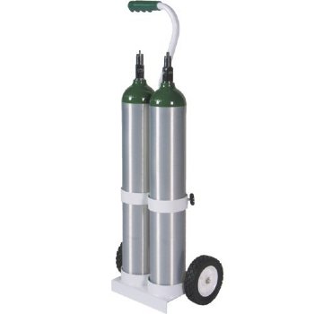 MRI Non-Magnetic Dual Oxygen Tank Cart