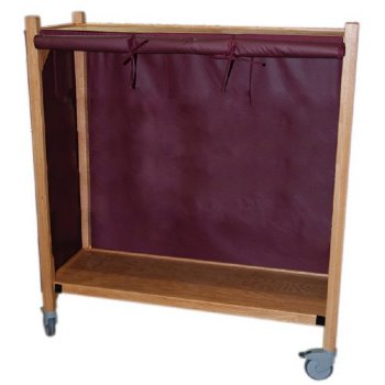 MRI Non-Ferromagnetic Oak Coil Cart, 2'D x 3'H x 4'L, 2 Shelves