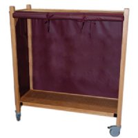 MRI Non-Magnetic Oak Coil Cart, 2'D x 3'H x 2'L, 2 Shelves