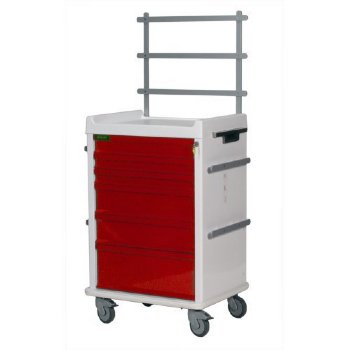 MRI Non-Magnetic Keyed Lock Carts with Rails and Organizers