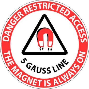 MRI Non-Magnetic "Danger Restricted Access" 8" Round Sticker