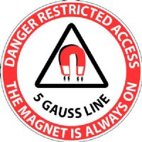 MRI Non-Magnetic "Danger Restricted Access" 8" Round Sticker