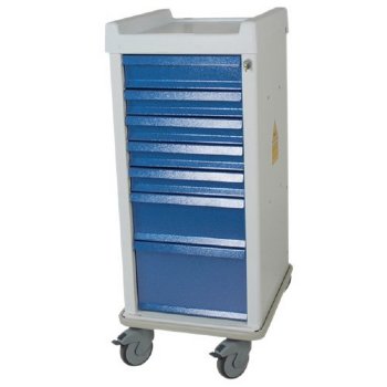 MRI Non-Magnetic Narrow Anesthesia Keyed Lock Cart