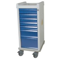 MRI Non-Magnetic Narrow Anesthesia Keyed Lock Cart