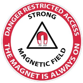 MRI Non-Magnetic Round Floor Sticker "Danger Restricted Access"