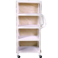 MRI Non-Magnetic 4 Shelf PVC Linen and Multi-Use Cart, 25" x 20" Shelf Size