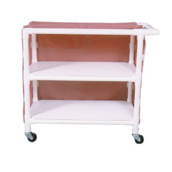 MRI Non-Magnetic 2 Shelf PVC Linen and Multi-Use Cart, 32" x 20" Shelf Size