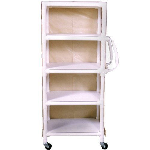 Non-Magnetic 4 Shelf PVC Linen and Multi-Use Cart, 32 x 20 Shelf Size