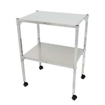 MRI Non-Magnetic Utility Table with Two Shelves, 18" x 24"