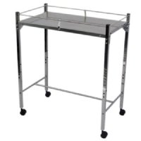 MRI Non-Magnetic Utility Table with Top Shelf and Rails, 18" x 24"