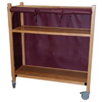 MRI Non-Magnetic Oak Coil Cart, 2'D x 4'H x 4'L, 3 Shelves