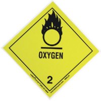 MRI Non-Magnetic Oxygen Warning Sticker