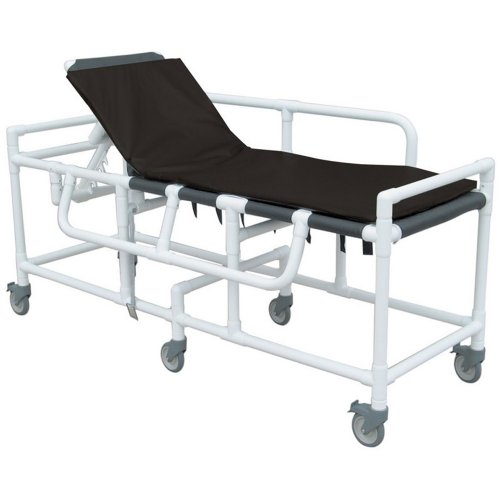MRI PVC Shower Gurney w/ 3 Position Elevating Headrest with  2" Closed Cell Incontinent Water Proof Pad
