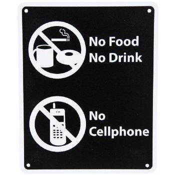 MRI Sign "No Food No Drink No Cellphone"