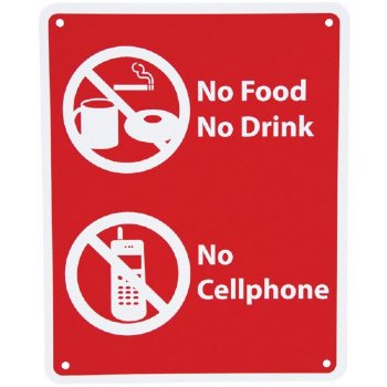 MRI Sign "No Food No Drink No Cellphone"