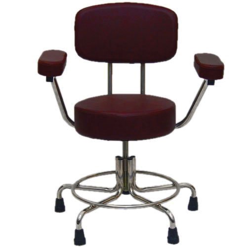 Non-Magnetic MRI Adjustable Stool, 21" to 27" with Rubber Tips, Back and Arms