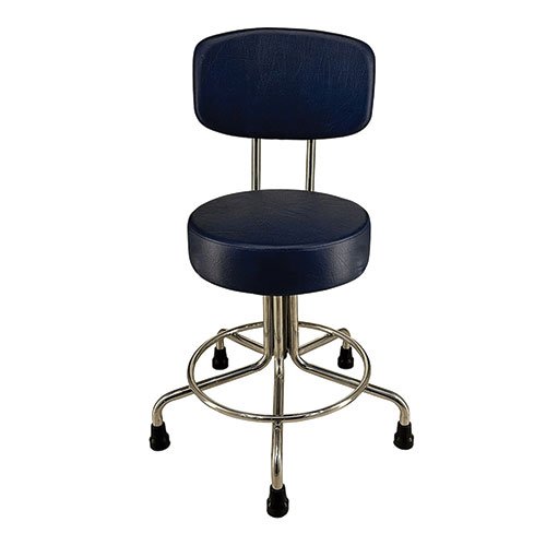 Non-Magnetic MRI Adjustable Stool, 21" to 27" with Rubber Tips and Back