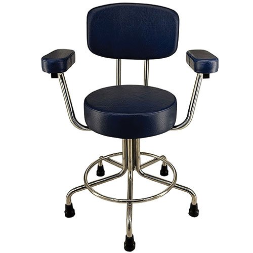 Non-Magnetic MRI Adjustable Stool, 21" to 27" with Rubber Tips, Back and Arms