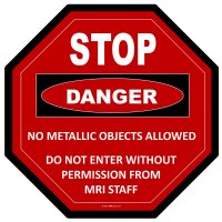 MRI Stop Sign Floor Plaque 16" x 16" 