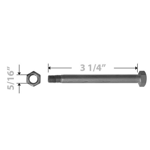Non-Magnetic Axle and Nut, for 8" Wheel