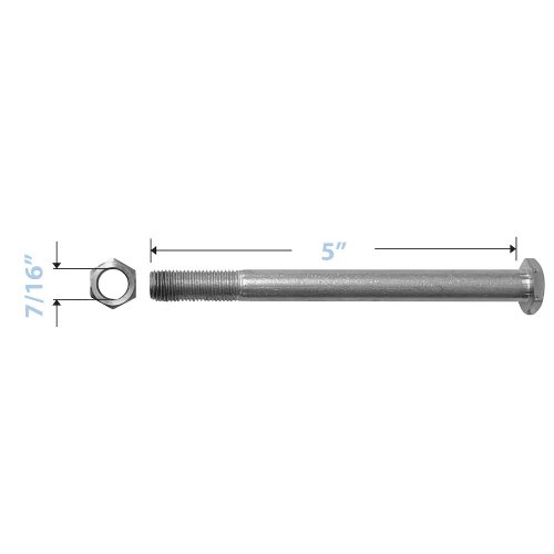 Non-Magnetic Axle and Nut, for 18" & 20" Wheel on Stainless Steel MRI Wheelchairs