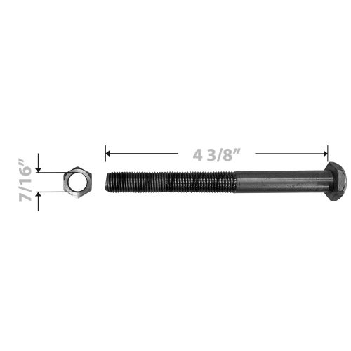 Non-Magnetic Axle and Nut for Front Caster on 20" Transport Wheelchairs